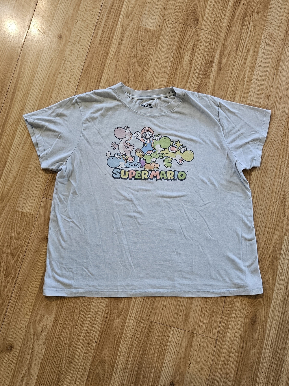 Nintendo Pastel Blue Super Mario Yoshi Graphic Tee Size 2XL